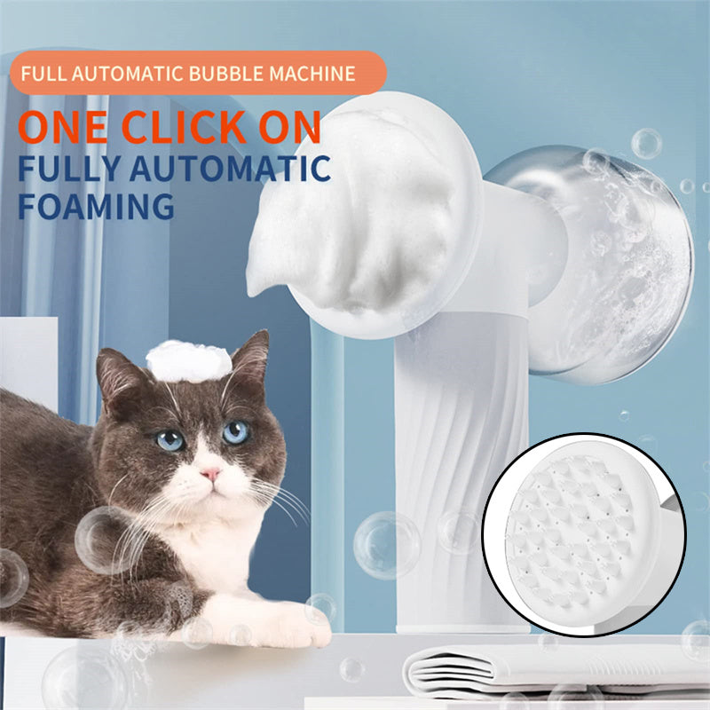 Brosse de Bain Automatique pour Chiens et Chats avec Distributeur de Savon