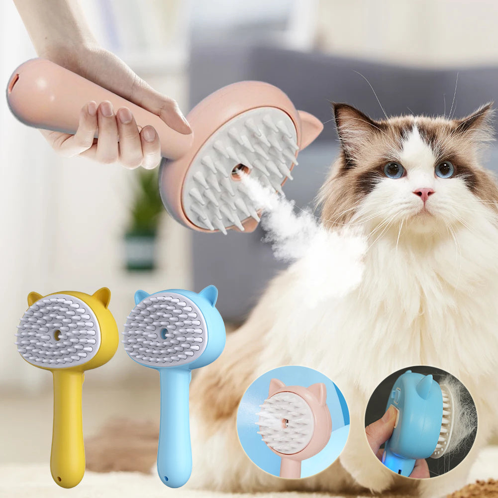 Brosse de Nettoyage pour Poils avec Brume - Brosse Multifonctionnelle Rechargeable pour Chats et Chiens