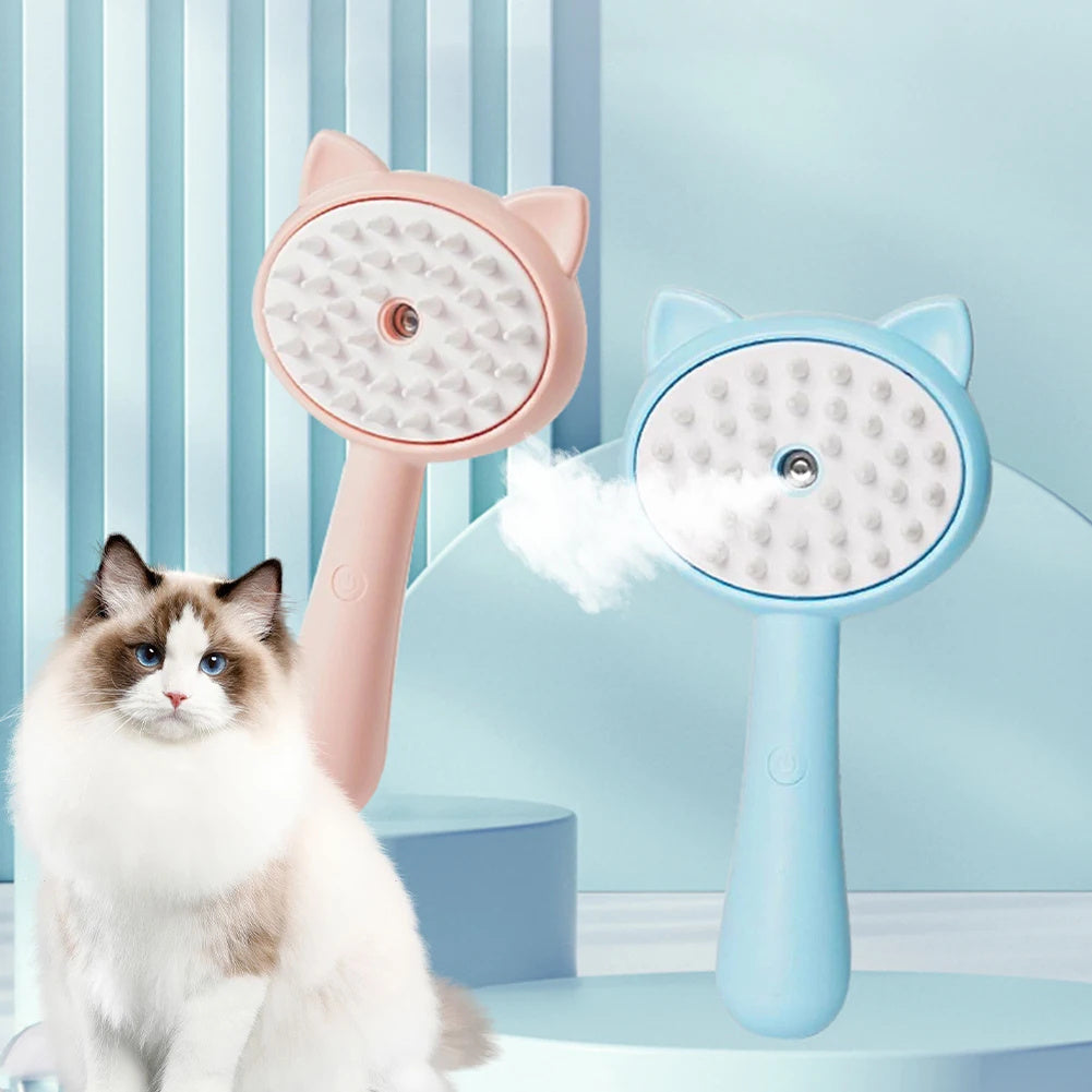 Brosse de Nettoyage pour Poils avec Brume - Brosse Multifonctionnelle Rechargeable pour Chats et Chiens