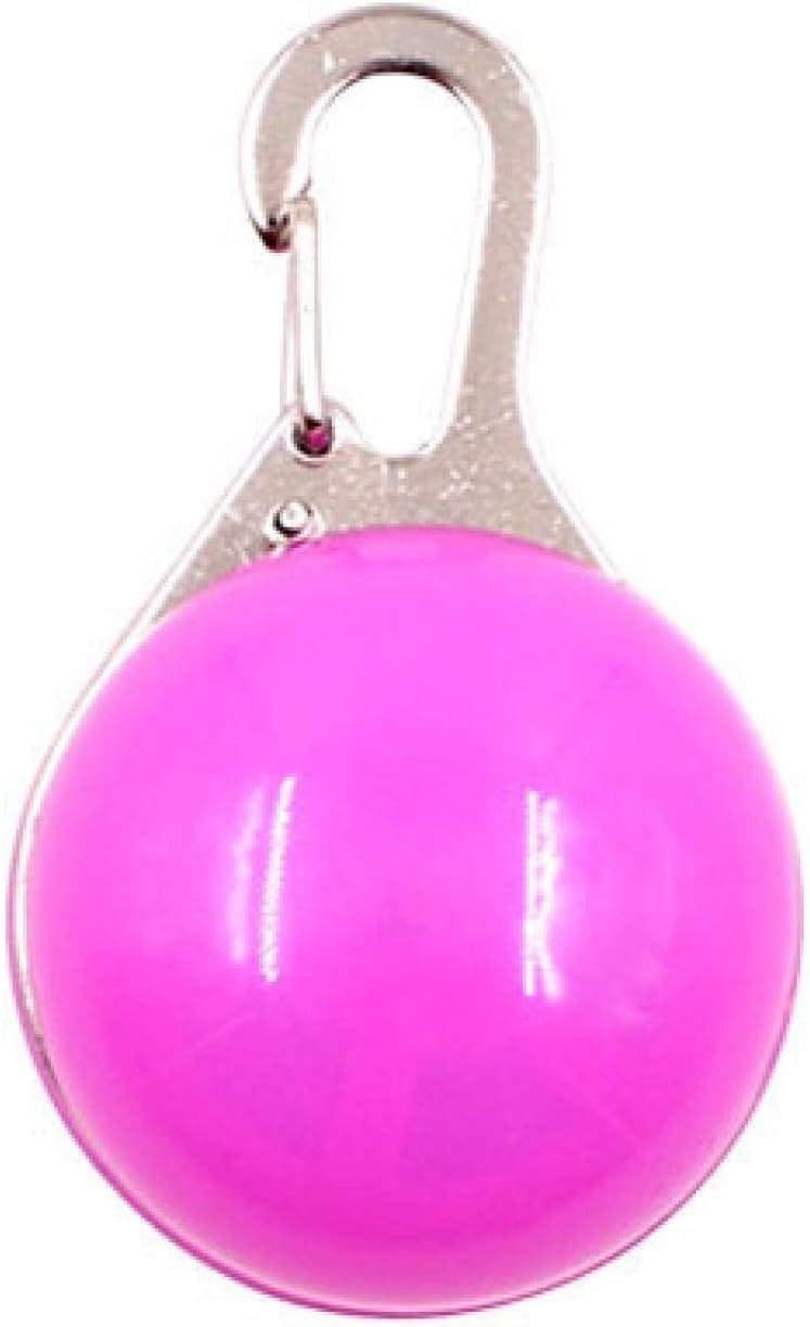Pendentif lumineux LED rose pour collier de chien, idéal pour la sécurité nocturne des animaux de compagnie.