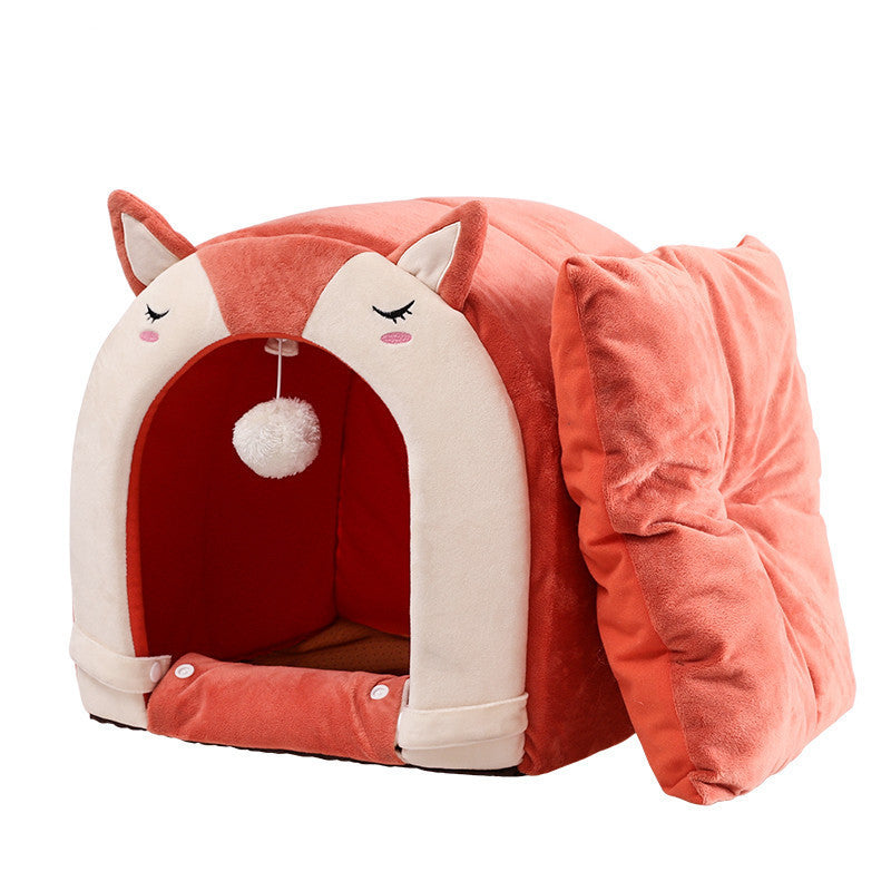 Nid Amovible et Lavable pour Animaux avec Balle de Chat Amusante