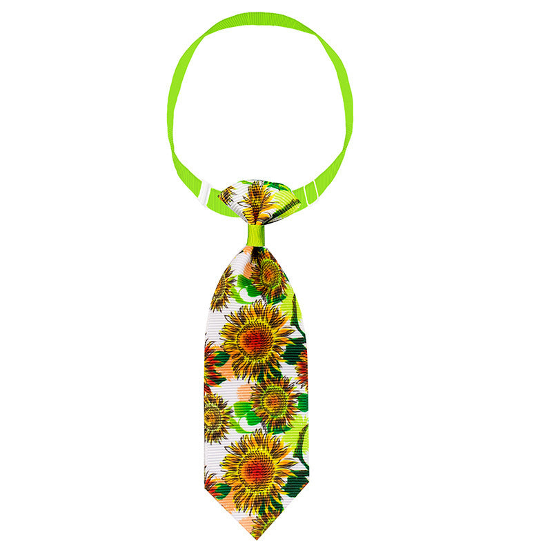 Cravate pour animal de compagnie avec design tournesols colorés pour l'été