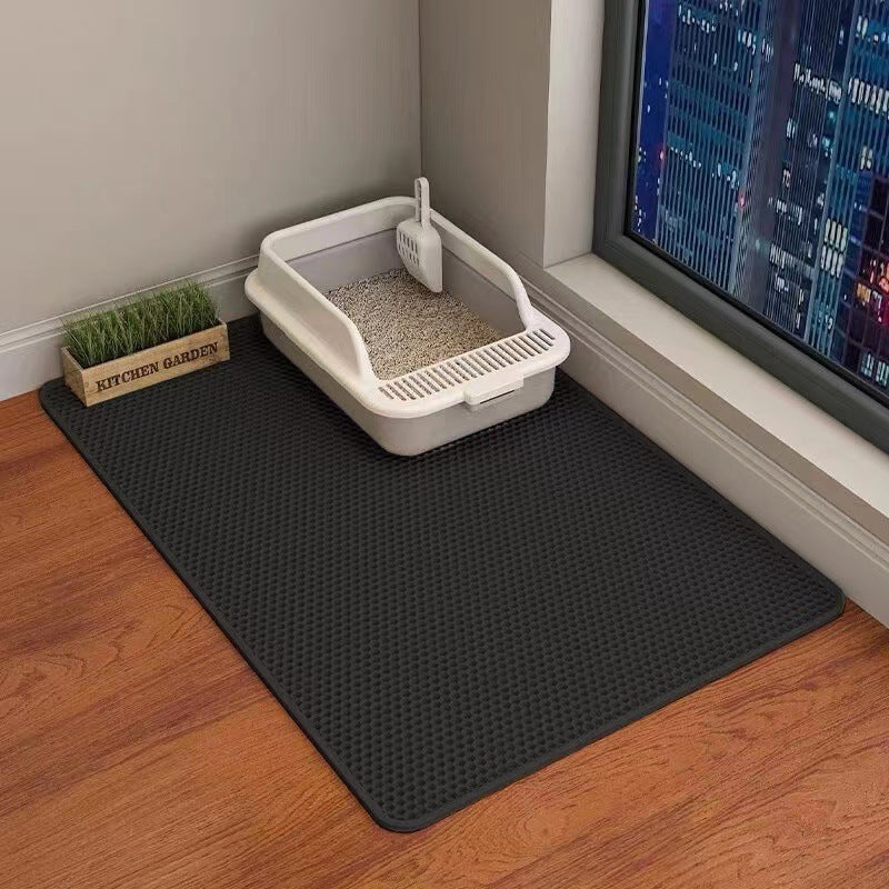 Tapis à Litière pour Chat à Double Couche Anti-Éclaboussures