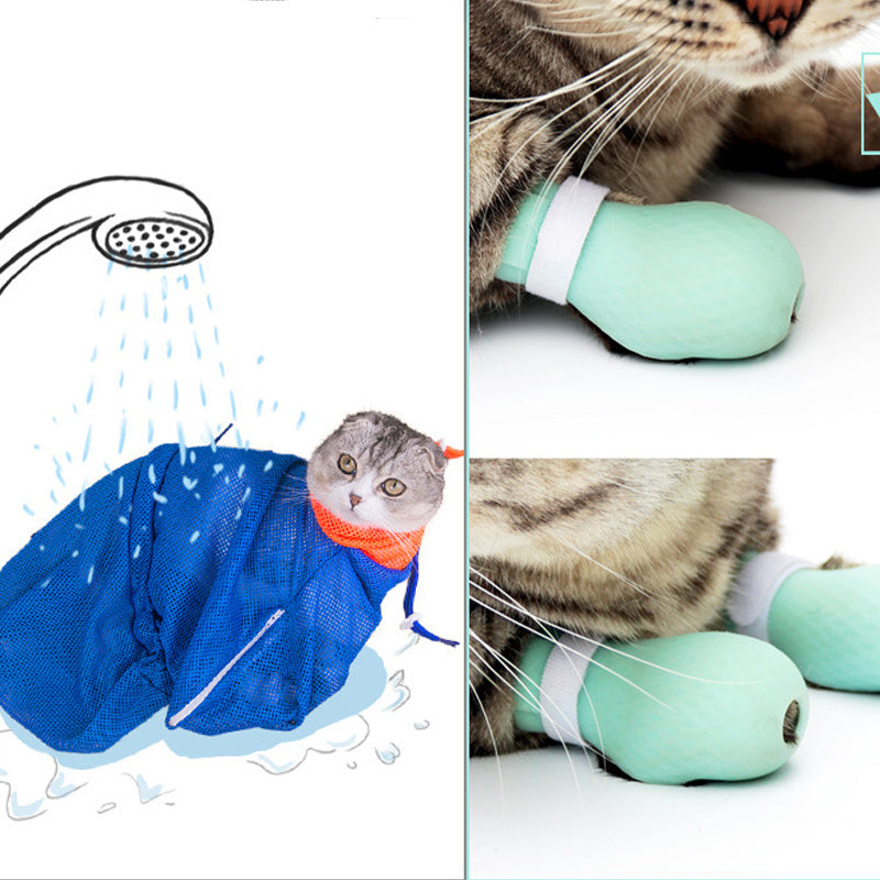 Gants en silicone pour chats, protection contre les griffures et sans dégâts, confortables et pratiques pour les animaux.