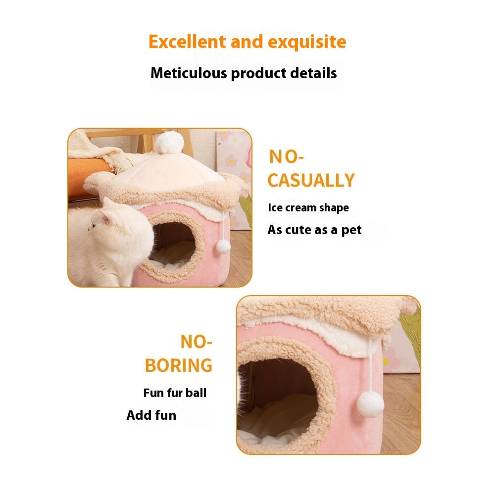 Nouveau Lit pour Animaux en Maison de Glace