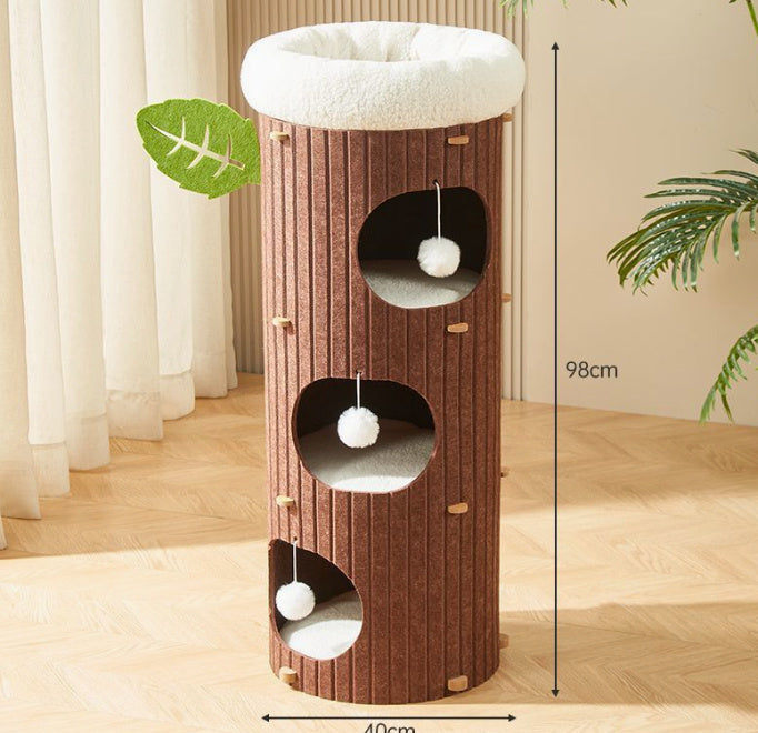 Nid en Feutre pour Chat - Arbre à Gratter Universel