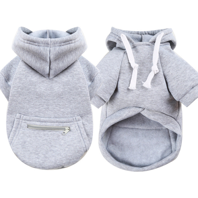 Vêtements pour chiens et chats à poches zippées, confortables et chauds, parfaits pour l'automne et l'hiver.