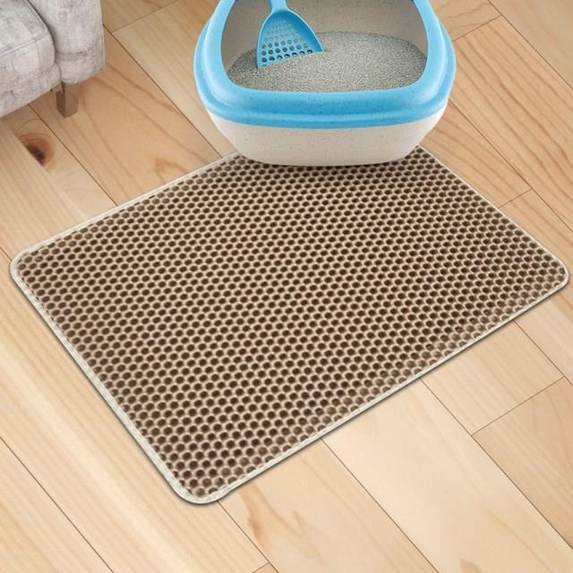 Tapis Double Couche Étanche pour Chat en Polyester