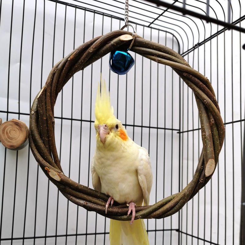 Jouet à mâcher en rattan pour oiseaux - Cadre de volière