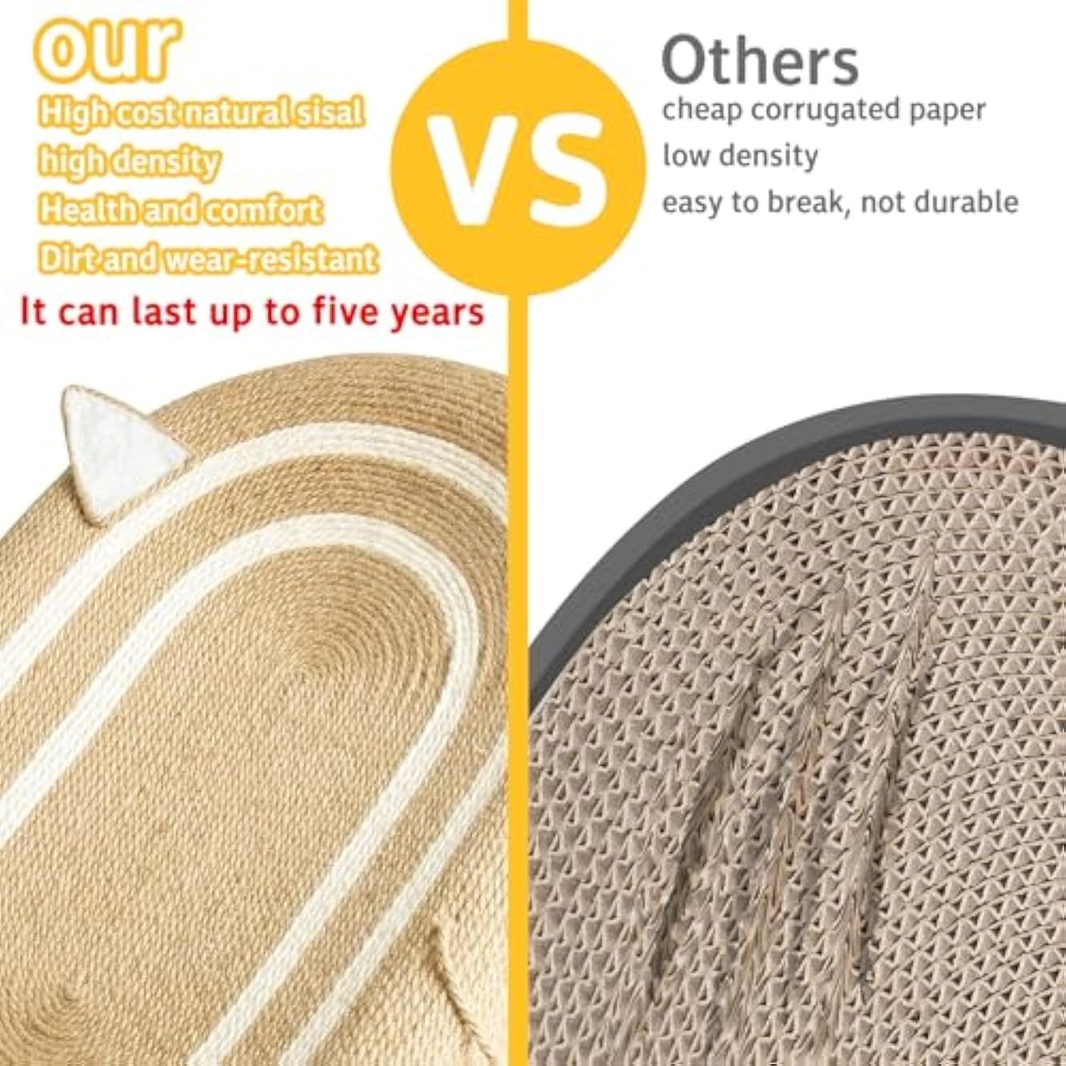 Lit Grattage 3 en 1 pour Chats en Sisal