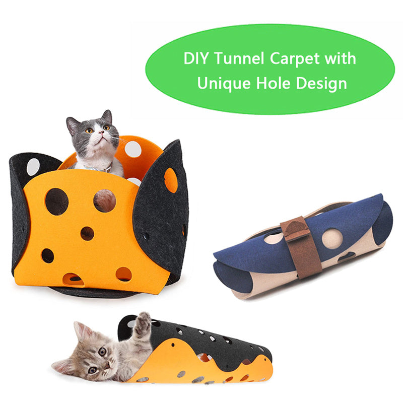 Tunnel interactif pour chat en feutre