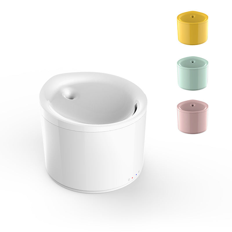 Fontaine à eau intelligente pour chats, design moderne, disponible en plusieurs couleurs, avec connectivité Wi-Fi.
