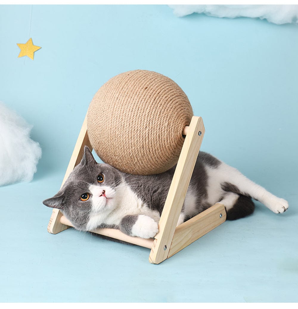 Jouet à gratter vertical en sisal pour chat, offrant un espace de jeu et de grattage tout en protégeant vos meubles.