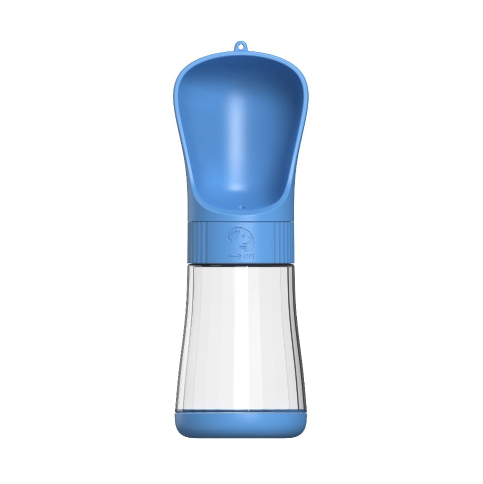 Gobelet d'eau multifonctionnel bleu pour animaux, idéal pour hydratation en promenades et voyages.