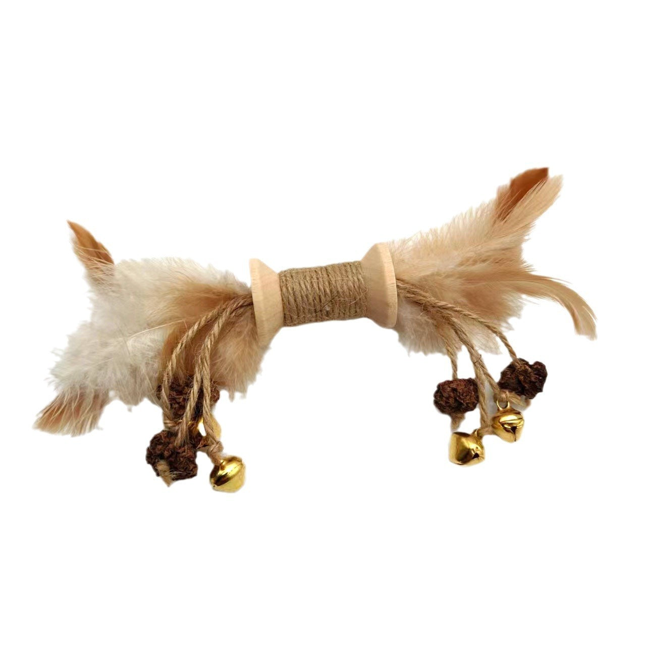 Jouet de Chat en Plumes Colorées avec Cloches