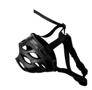 Muselière anti-morsure et anti-aboiement pour chien, en ABS, noire, design fonctionnel et élégant.