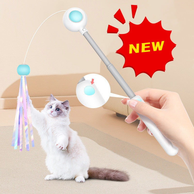 Jouet à Gratter Cat Wand 2-en-1 avec Laser et Balles