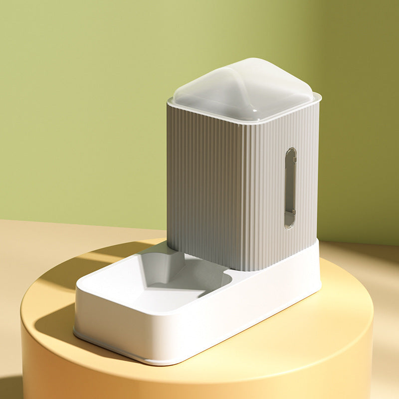 Distributeur automatique d'eau et de nourriture pour chat en PP+PE durable, avec bol pour animaux.