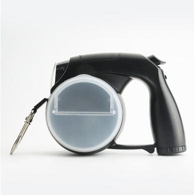 Laisse LED pour animaux de compagnie, bobine noire avec clip pour faciliter la tenue.