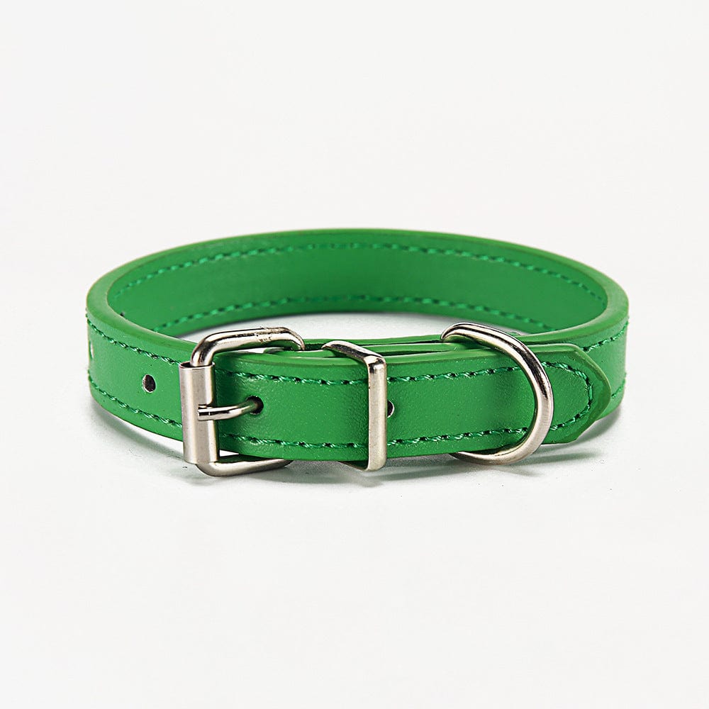 Collier pour chien en PU vert, durable et léger, parfait pour le confort de votre animal.