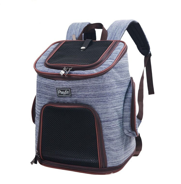 Sac à dos pour chiens en tissu Oxford, léger et durable, idéal pour transporter vos animaux de compagnie.