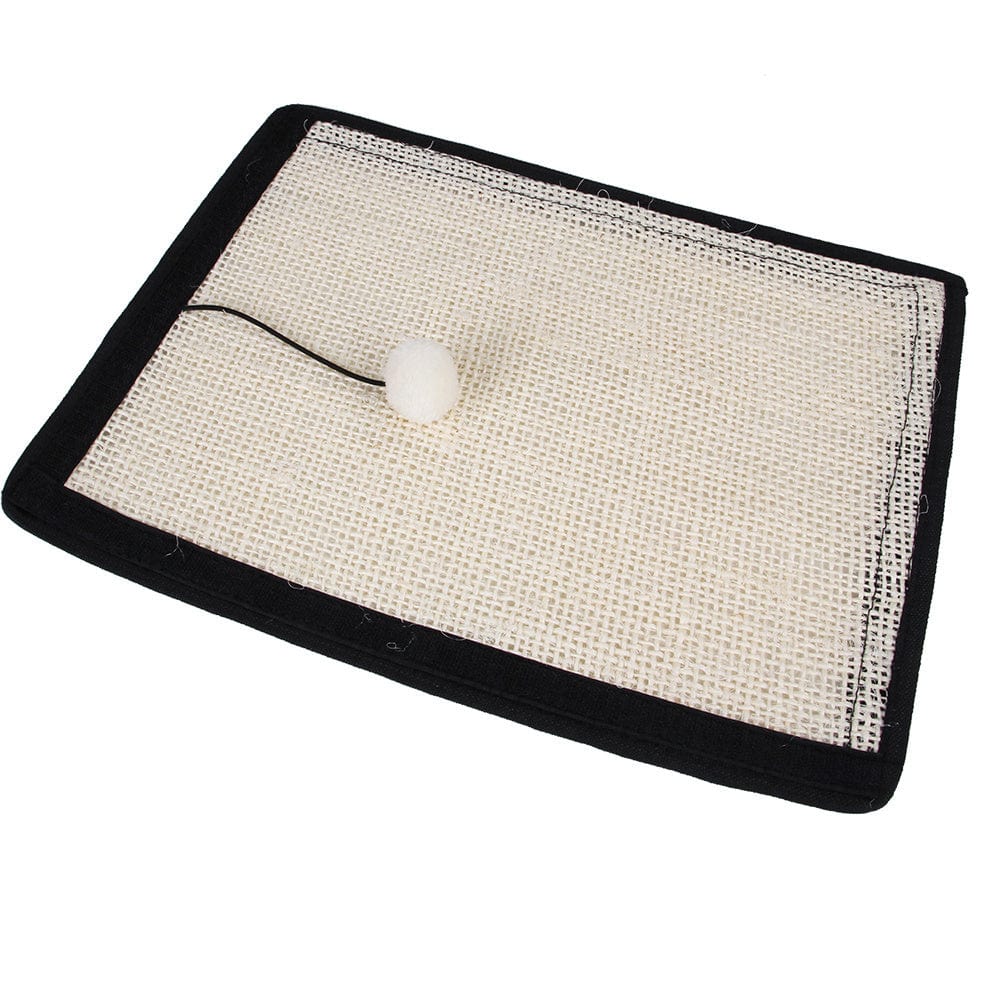 Tapis de protection pour meubles en sisal avec jouet suspendu pour chats, idéal pour préserver vos meubles.