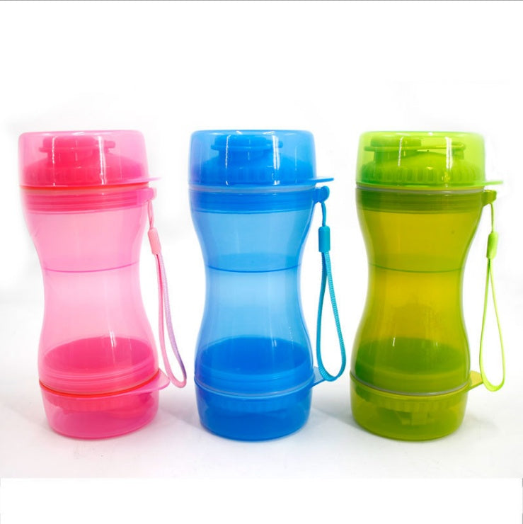 Tasses doubles usage colorées pour eau et nourriture pour animaux, rose, bleu et vert, pratiques et durables.