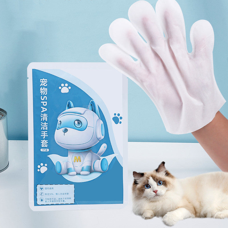 Gants de nettoyage pour animaux de compagnie sans bain