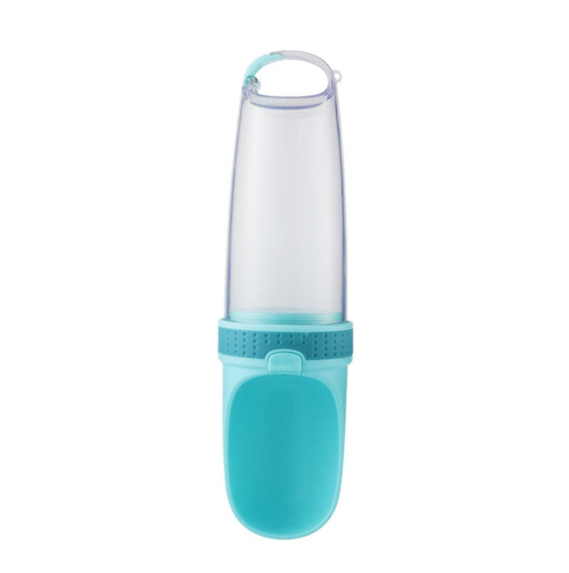 Tasse d'accompagnement pour animaux de compagnie en plastique léger, bleue, idéale pour les amoureux des animaux.