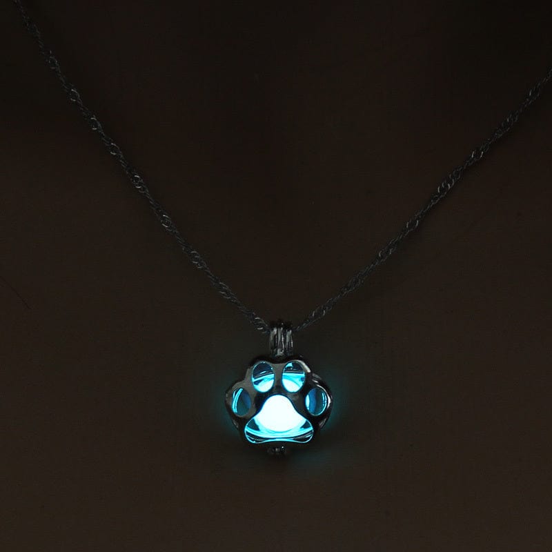 Collier lumineux en forme de patte d'animal, accessoire idéal pour les amoureux des animaux, illuminant votre look.