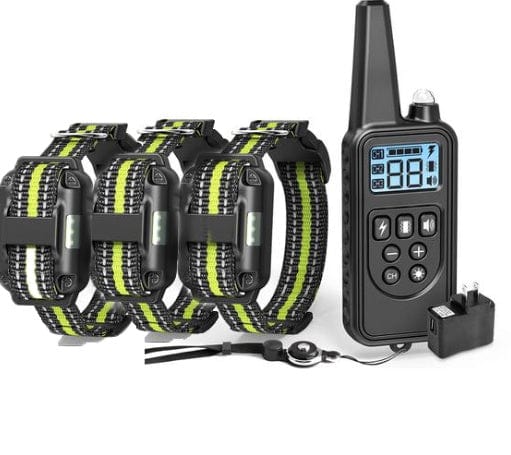 Collier de dressage pour chien 800M, système d'éducation avec récepteur étanche et télécommande.