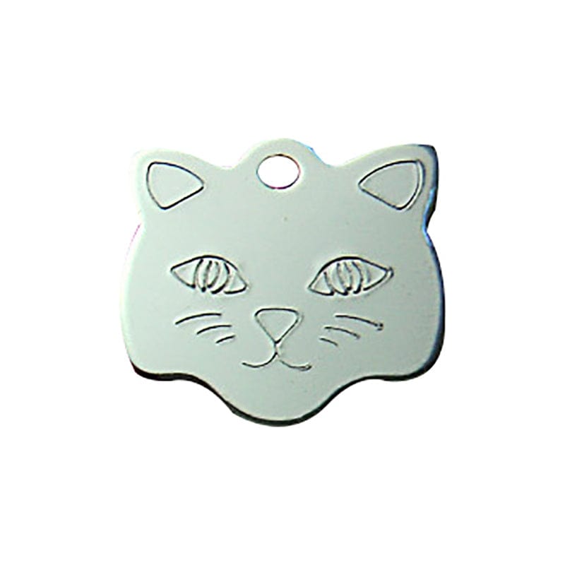 Médaille en aluminium en forme de tête de chat, parfaite pour collier pour chien et chat, accessoire pour animaux.