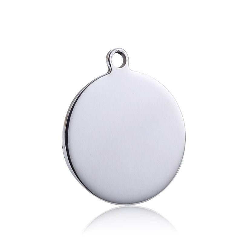 Pendentif anti-perte en acier inoxydable pour animaux, résistant et durable, idéal pour collier ou accessoires.