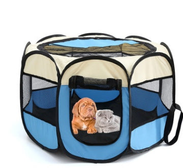 Clôture octogonale pliante pour animaux, idéale pour chiens et chats, en tissu Oxford durable et imperméable.