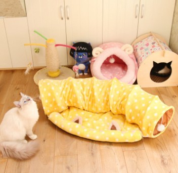Tunnel de jeu pour chat et chiot 1.2M avec 2 fenêtres