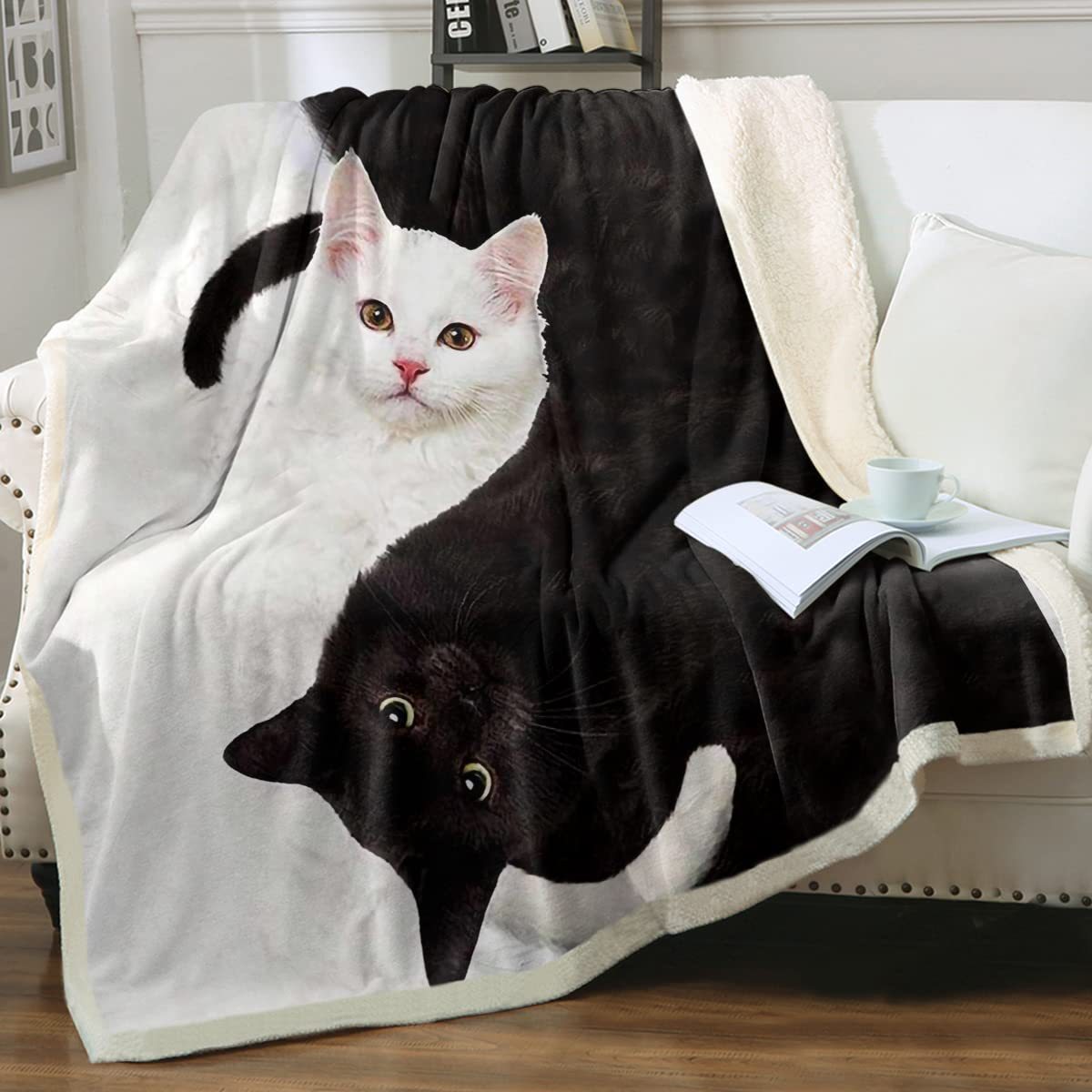 Couverture en Sherpa pour Chat - Motif Animaux