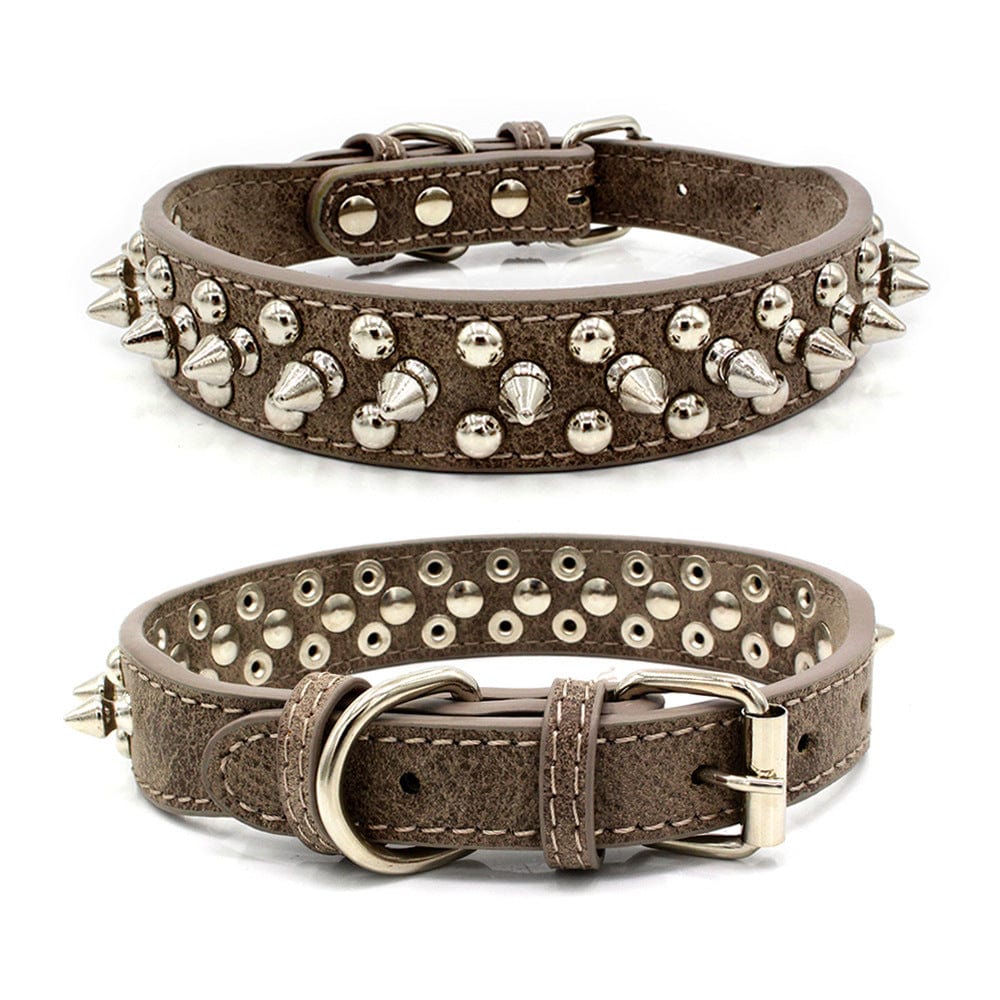 Collier pour chien Rivet en PU, élégant et durable avec des rivets en métal, ajustable pour un confort optimal.