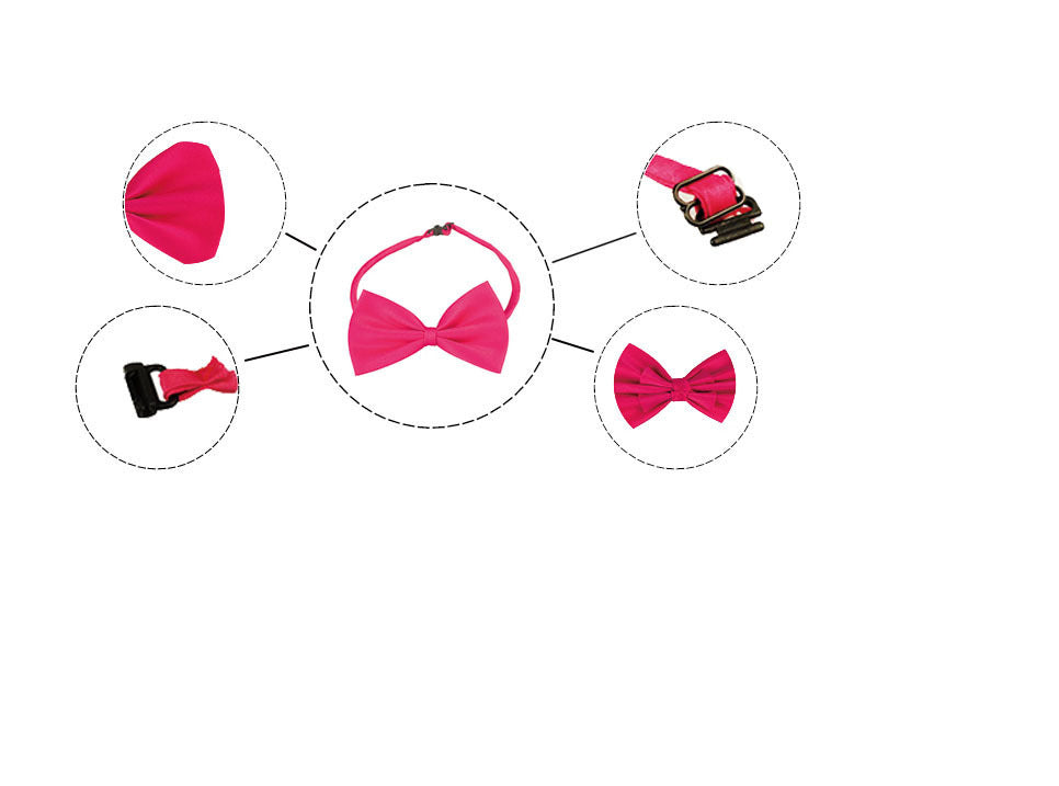 Nœud papillon rose pour animaux, ajustable et élégant, parfait pour chiens et chats.