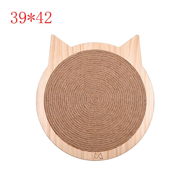 Planche à gratter pour chat en sisal et pin, design esthétique avec ventouse, 39x42cm.