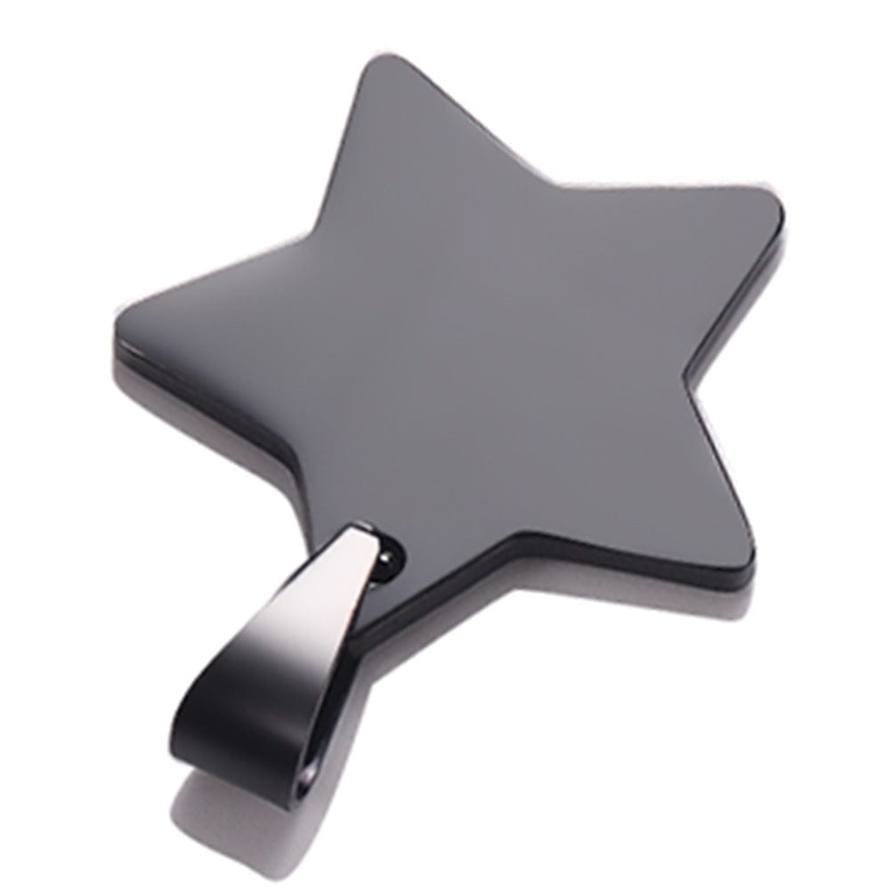 Pendentif en acier inoxydable en forme d'étoile, élégant et moderne, parfait pour un collier chic.
