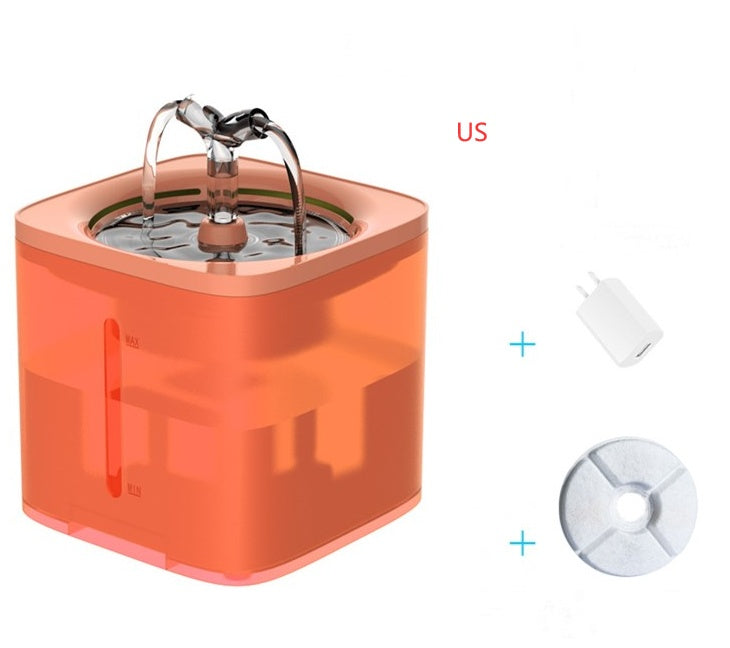Fontaine automatique à boire pour chiens et chats, 2L, design coloré avec accessoire de recharge.