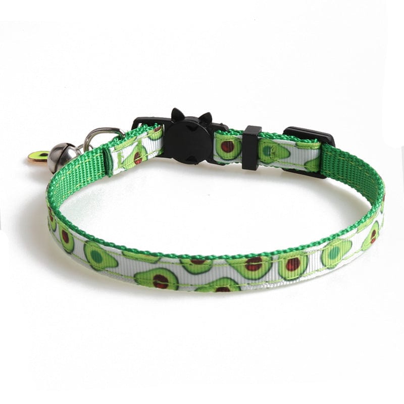 Collier pour chat Arminger en sangle avec motif d'avocat, léger et durable, idéal pour le confort animal.