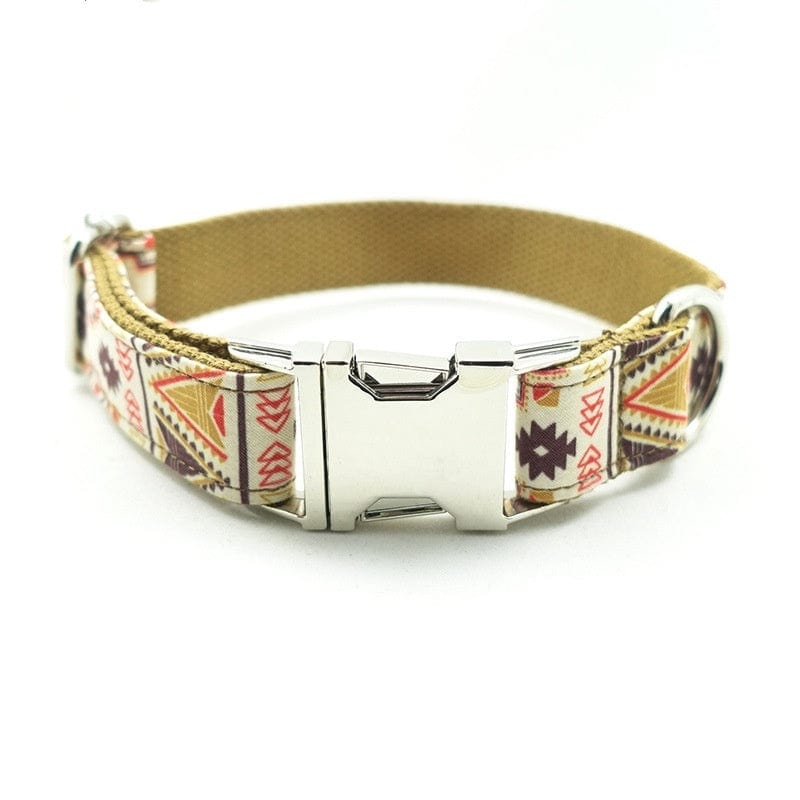 Collier pour chien Boho Chic en polyester avec fermeture métallique, à la fois élégant et confortable.