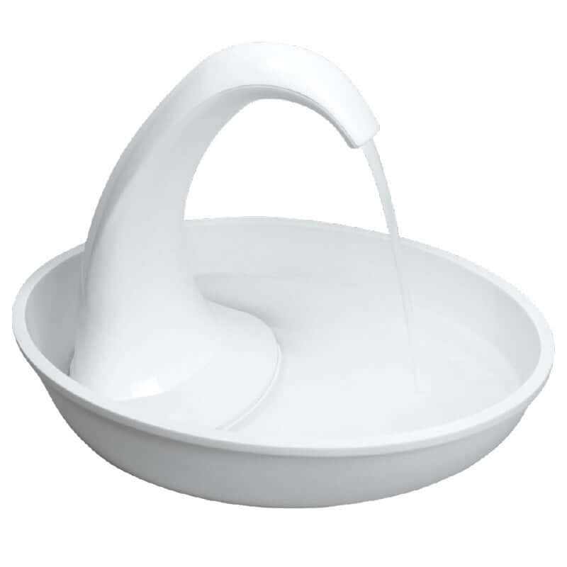 Fontaine à boire pour animaux de compagnie modèle Swan, design moderne pour eau propre et fraîche.