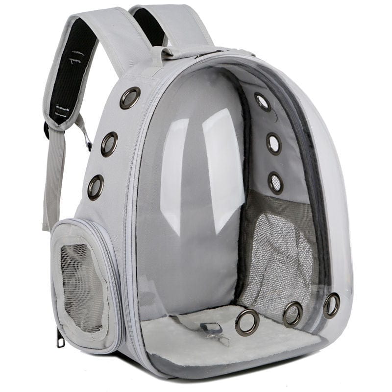 Sac à dos transparent pour animaux, confortable et respirant avec ventilation, idéal pour chiens et chats.