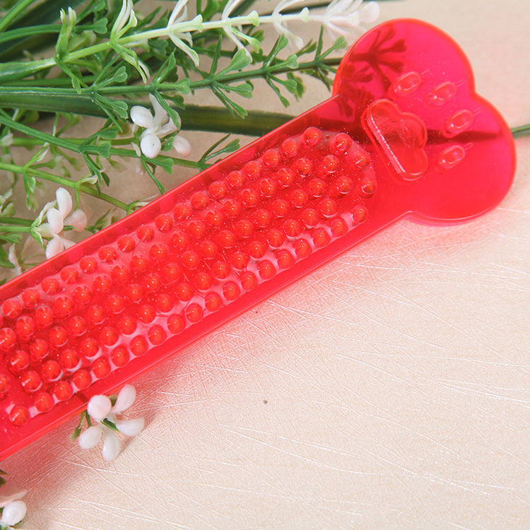 Jouet en os plat transparent en PVC pour chien