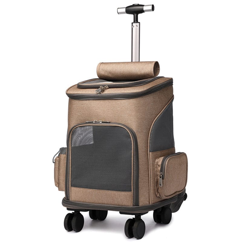 Sac à dos pliable pour animaux avec trolley, idéal pour les voyages avec votre chien ou chat.