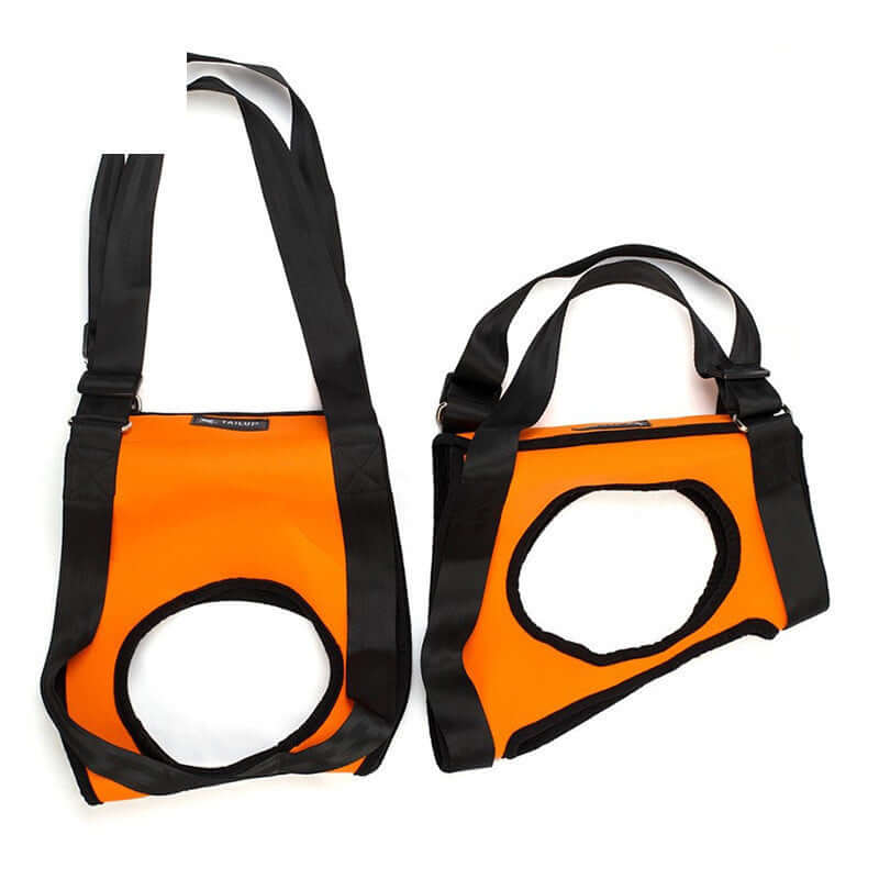 Ceinture d'assistance pour chien âgé en orange, idéale pour mobilité et confort, accessoires pour animaux.