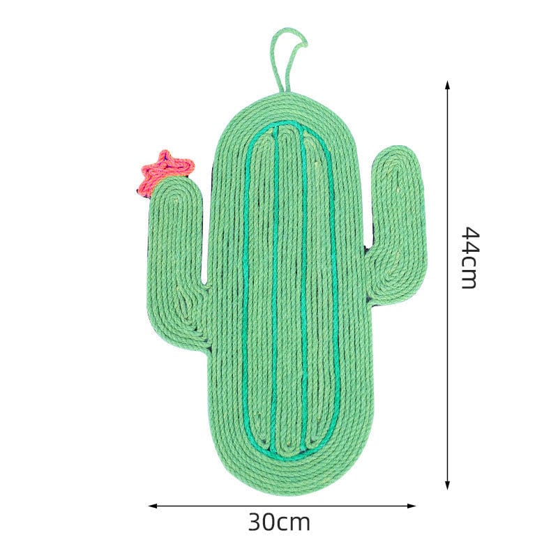 Tapis à gratter en sisal en forme de cactus pour chats, durable et anti-dandruff, idéal pour le divertissement félin.