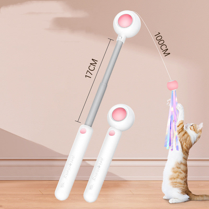 Jouet à Gratter Cat Wand 2-en-1 avec Laser et Balles